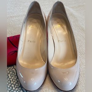 Authentic Christian Louboutin Nude. Almost 3”heel. Used/VERY GOOD condition.